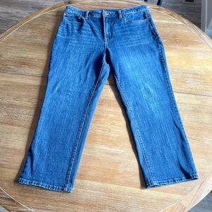 Talbots Flawless High-Waist Straight Ankle Medium Wash Jeans Size 14